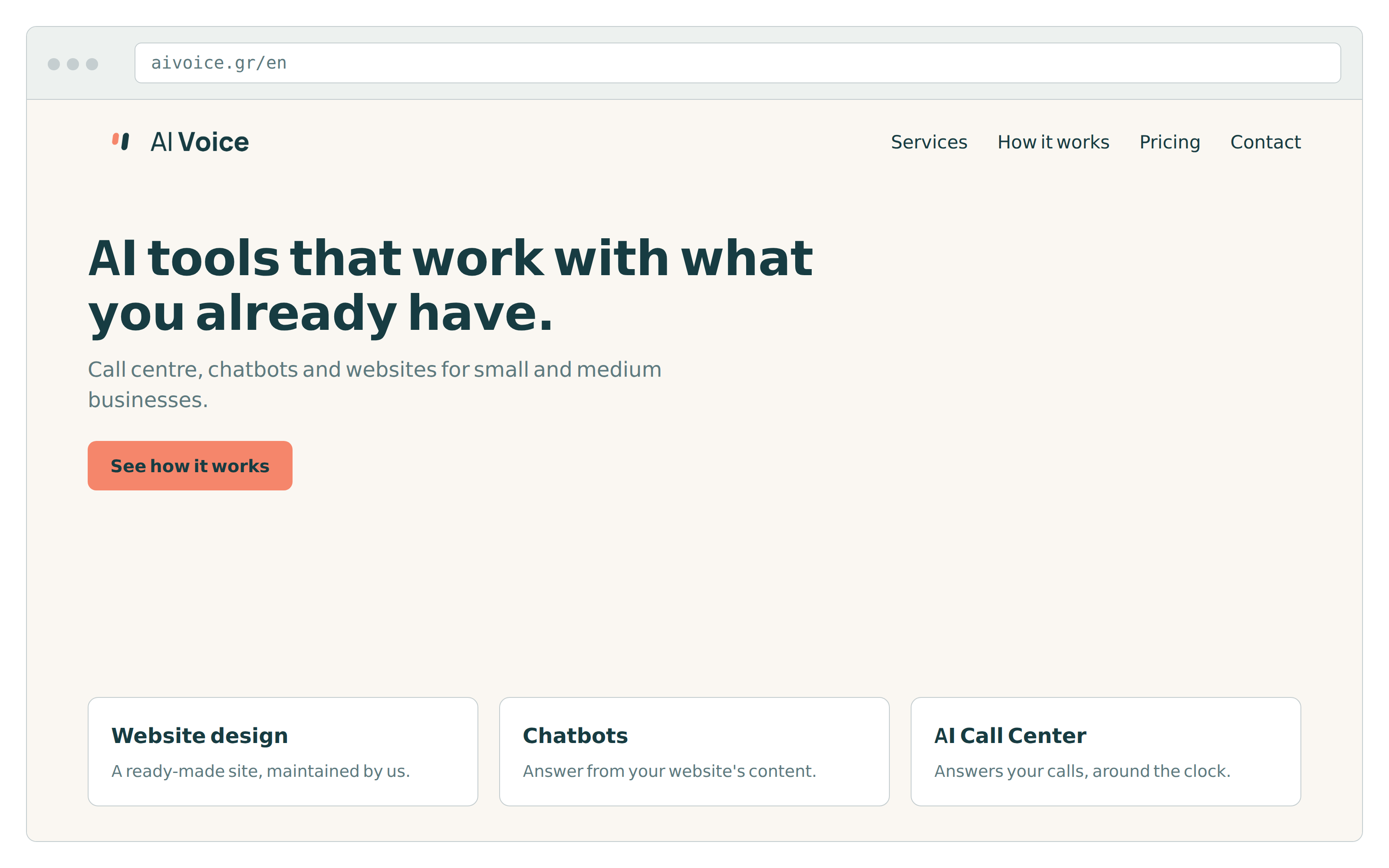 Website in a browser
